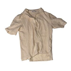 Zara Cable Knit Button Down Shirt